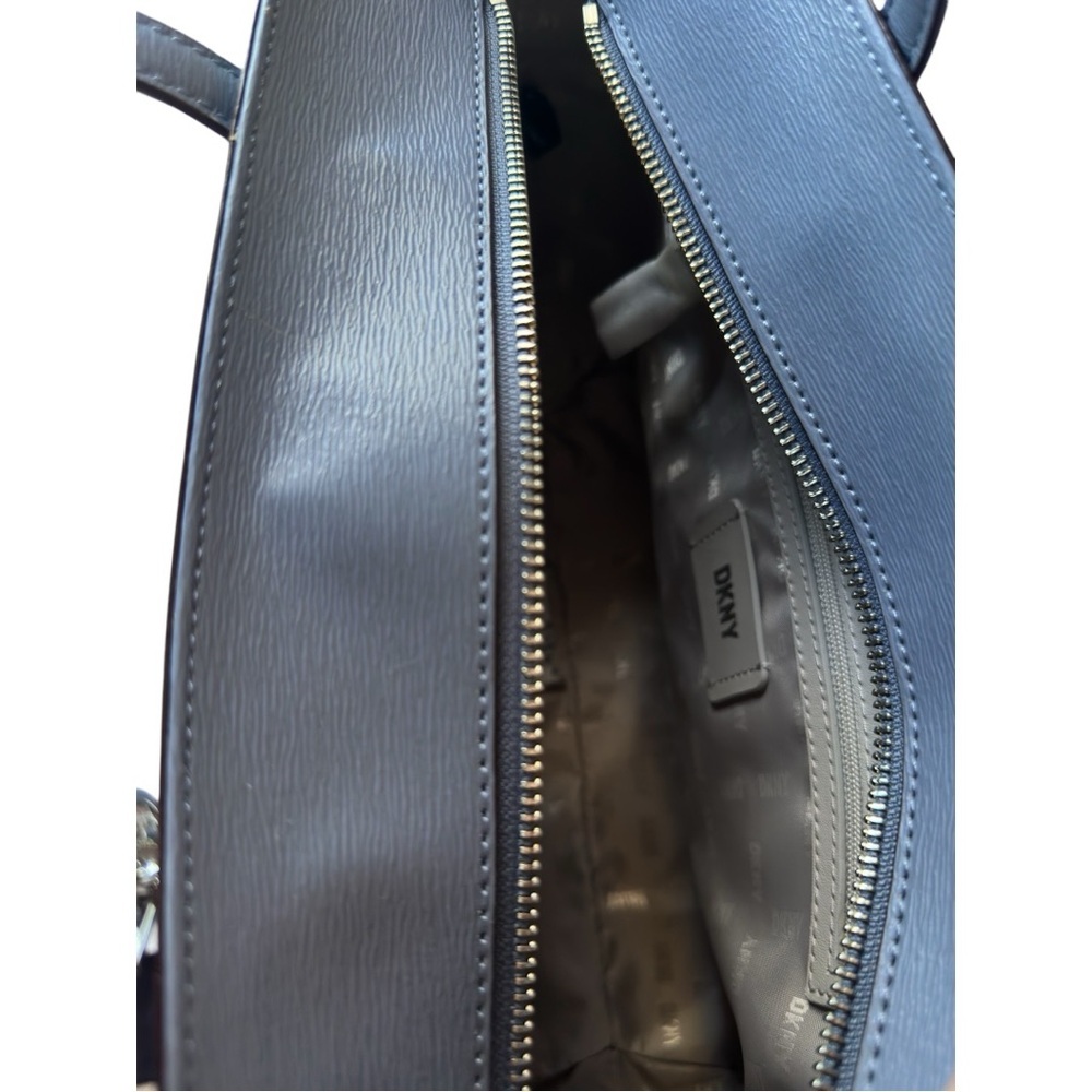 DKNY Blue Bryant Medium Zippered Tote Bag with Structured Design MSRP 178.00 - Picture 5 of 7